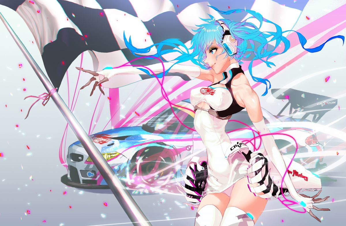 Hatsune Miku Racing Girl Costume 4k