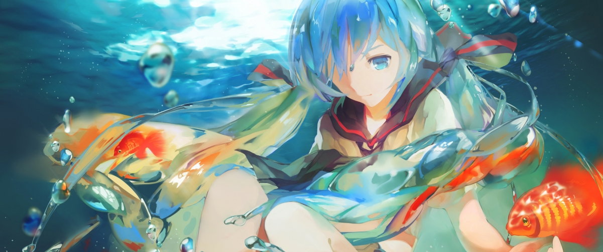 Hatsune Miku VOCALOID underwater
