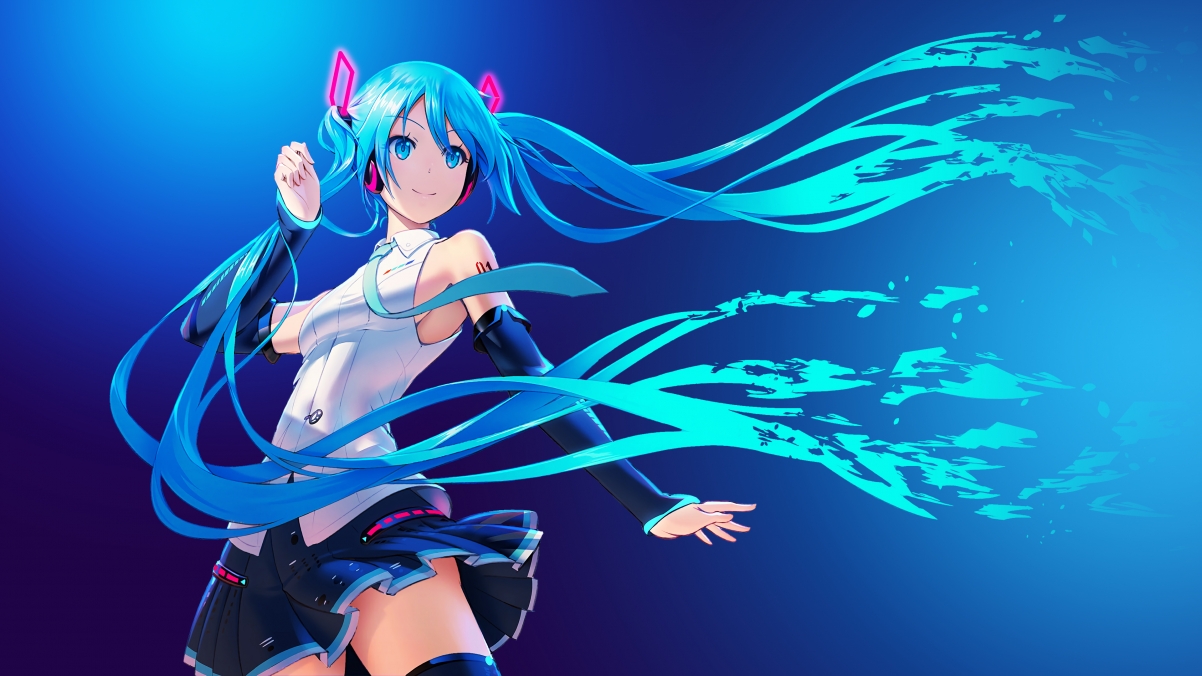 Hatsune Miku blue hair anime girl