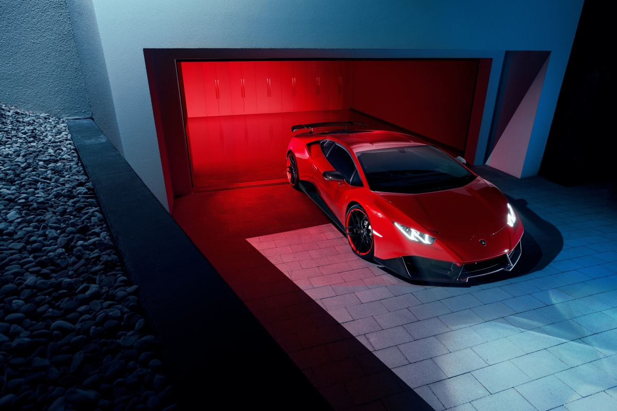 Red Lamborghini sports car 4K wallpaper