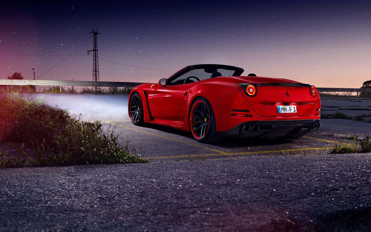 Red Ferrari supercar 4K wall