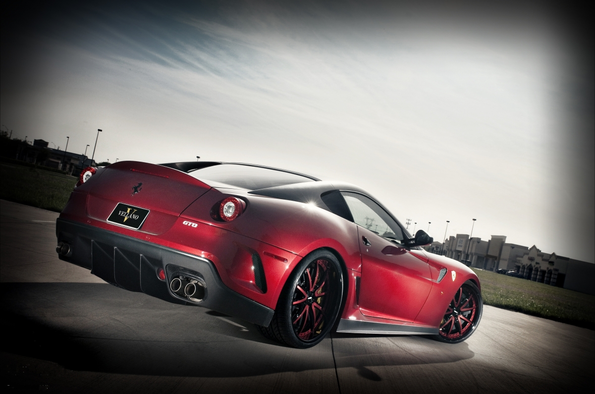 Red Ferrari 599 GTO sports car