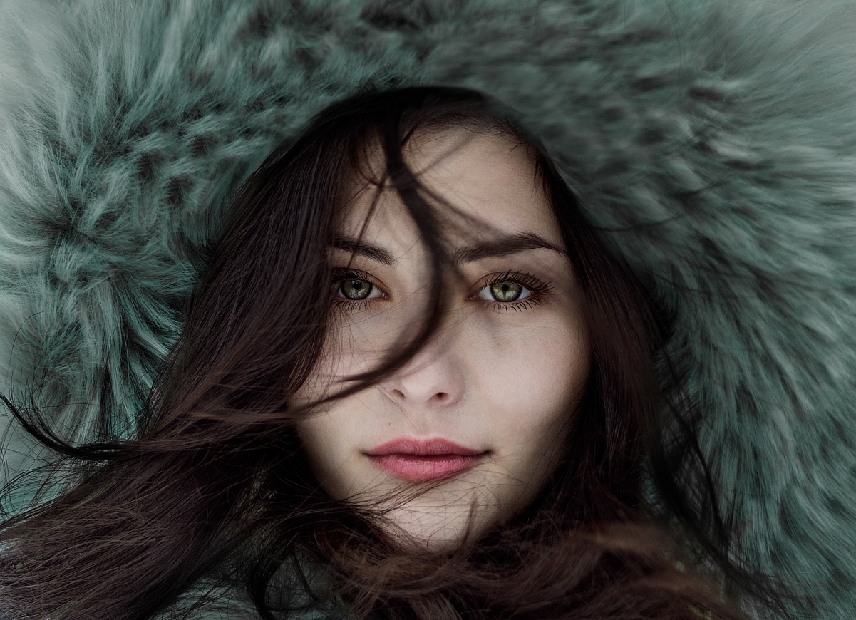 Woman, hat, long hair, beauty eyes