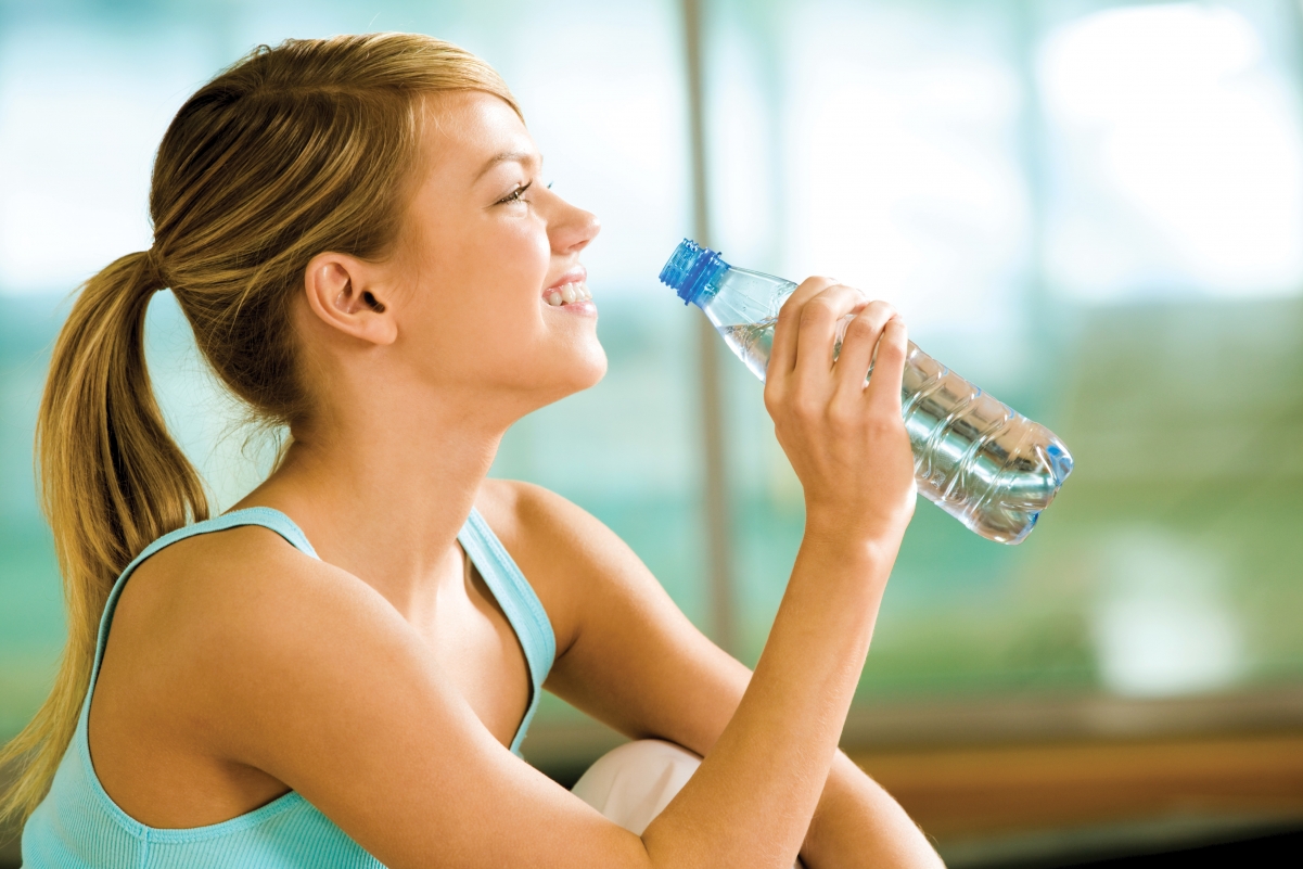 Woman, water bottle of water, sporty female
