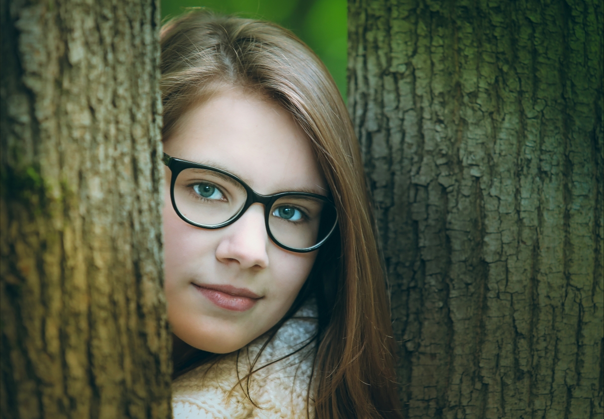 Portrait of young girl in spectacles