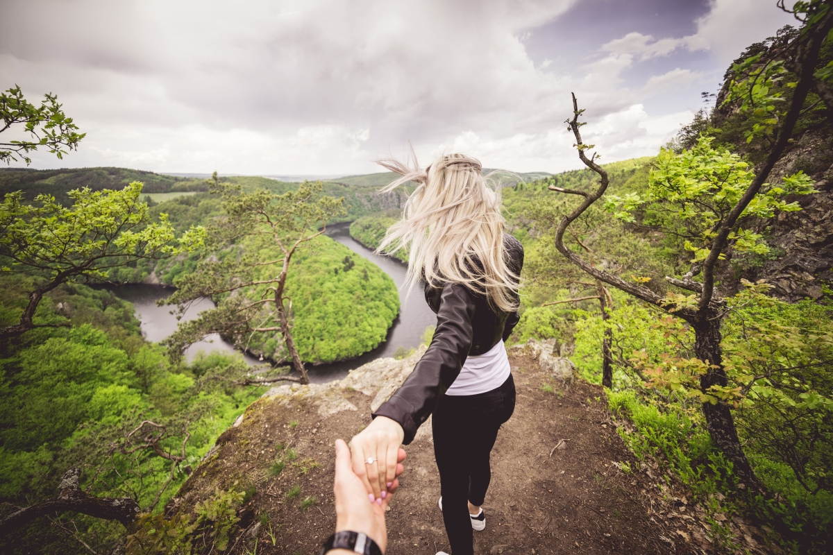 Brave woman travel adventure photo
