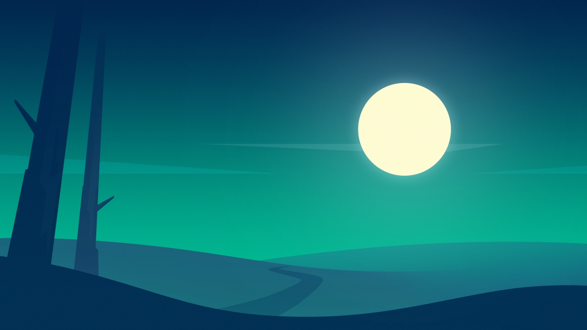 Night road 4K landscape painting wallpaper