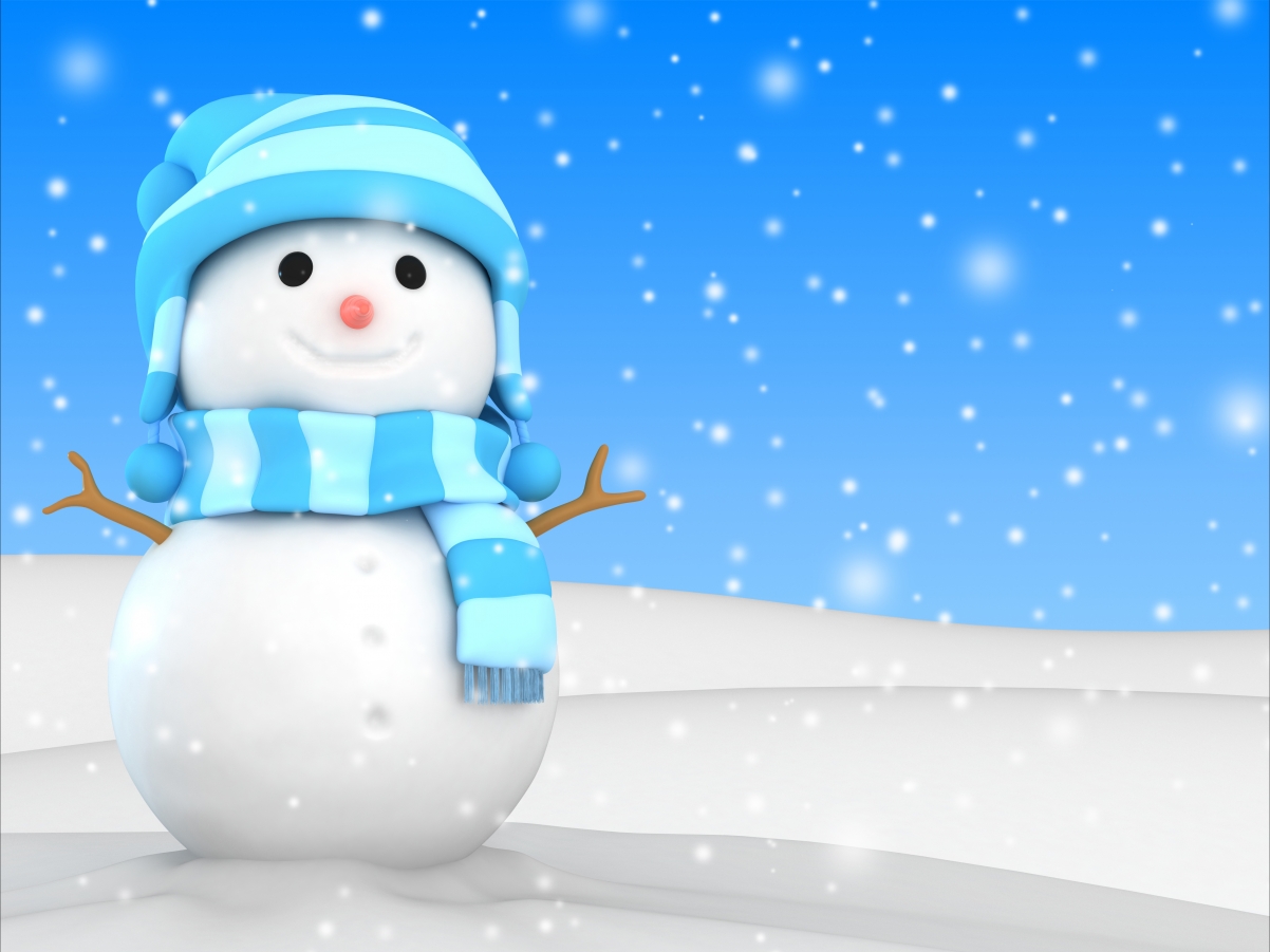 Snowman, snow, snowflakes, winter, christmas