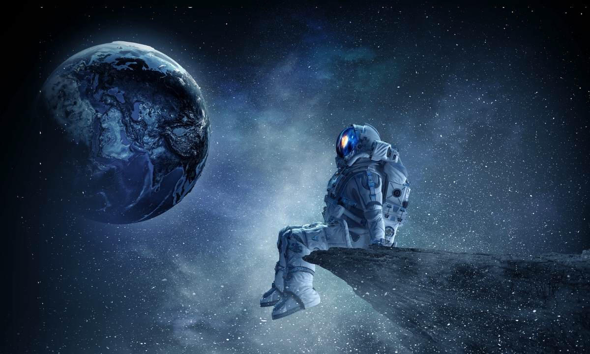 Planet space stars astronaut