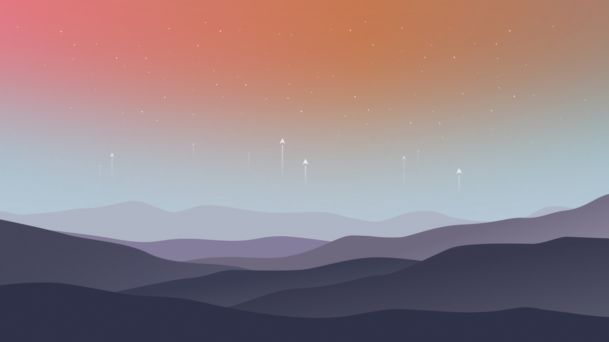 Starry sky mountain minimalist design background 4k