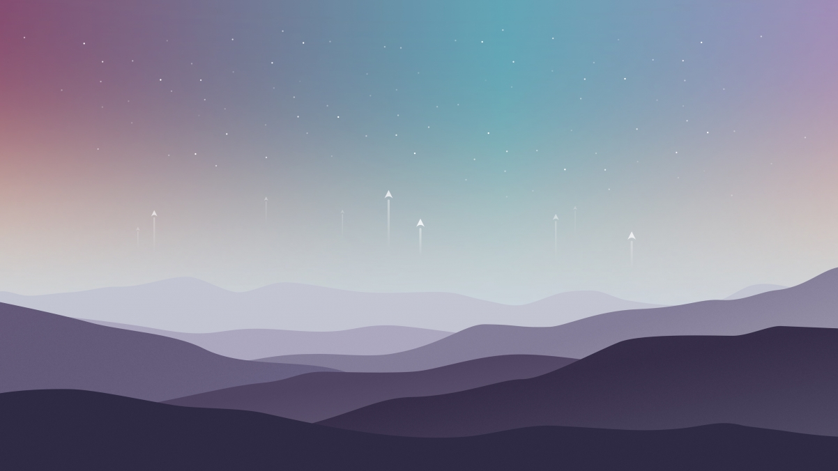 Starry sky mountain minimalist design 4k wallpaper