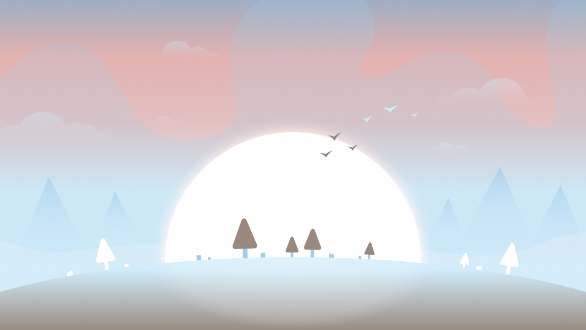 Sky sun tree bird simple