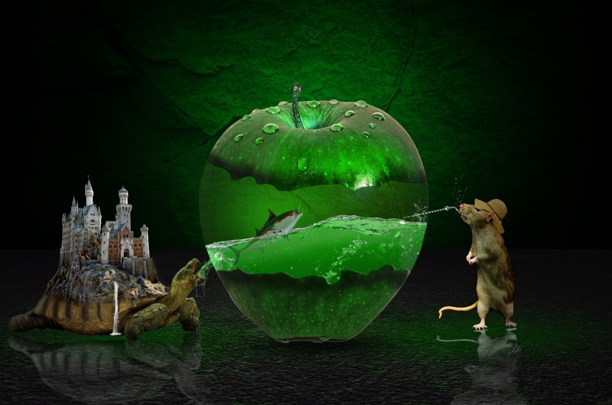 Green apple photoshop fantasy