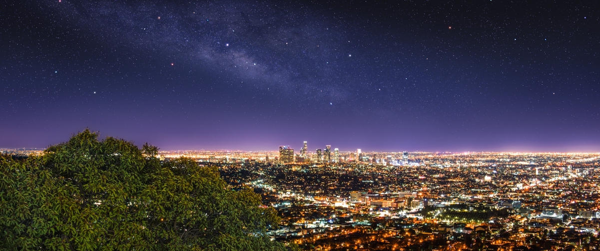 Los Angeles city night scenery 3440