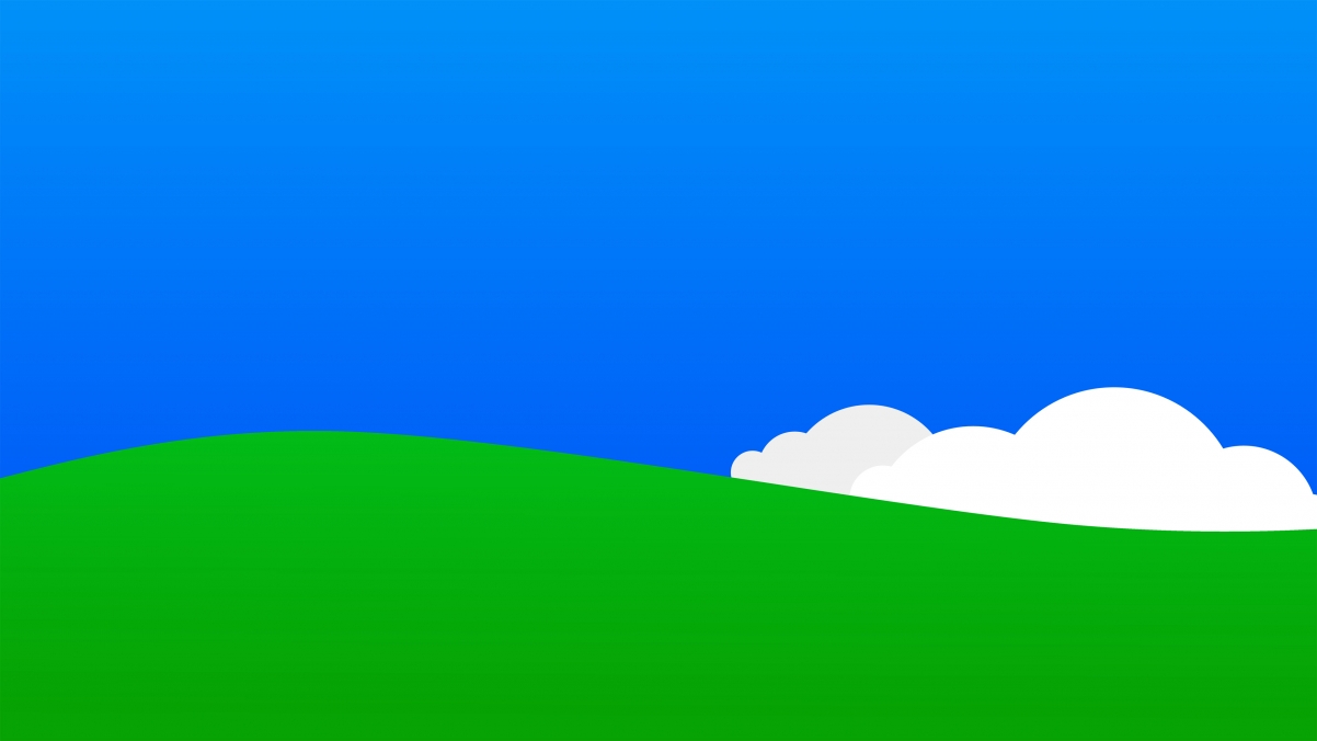 Blue sky white clouds green grass background 4K design
