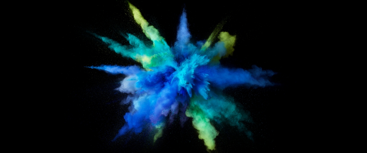 Blue yellow green powder 3440x1