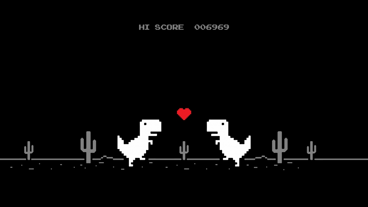 Dinosaur game simple 4k wallpaper 3840