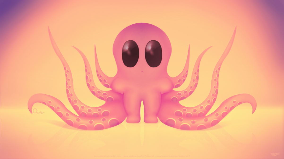 Cute octopus 4k wallpaper