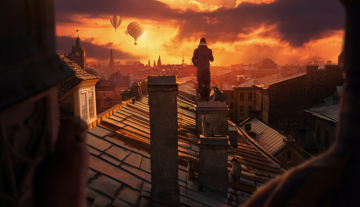 Amazing sunset in St. Petersburg