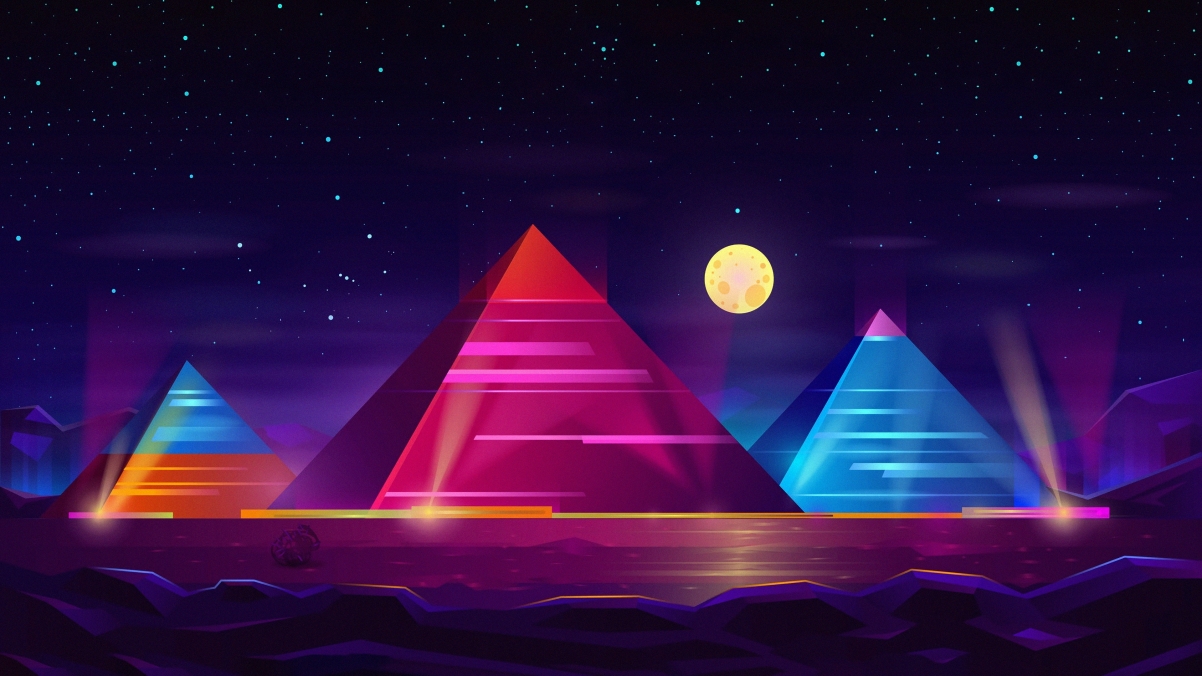 Pyramid color neon 4k wallpaper 38