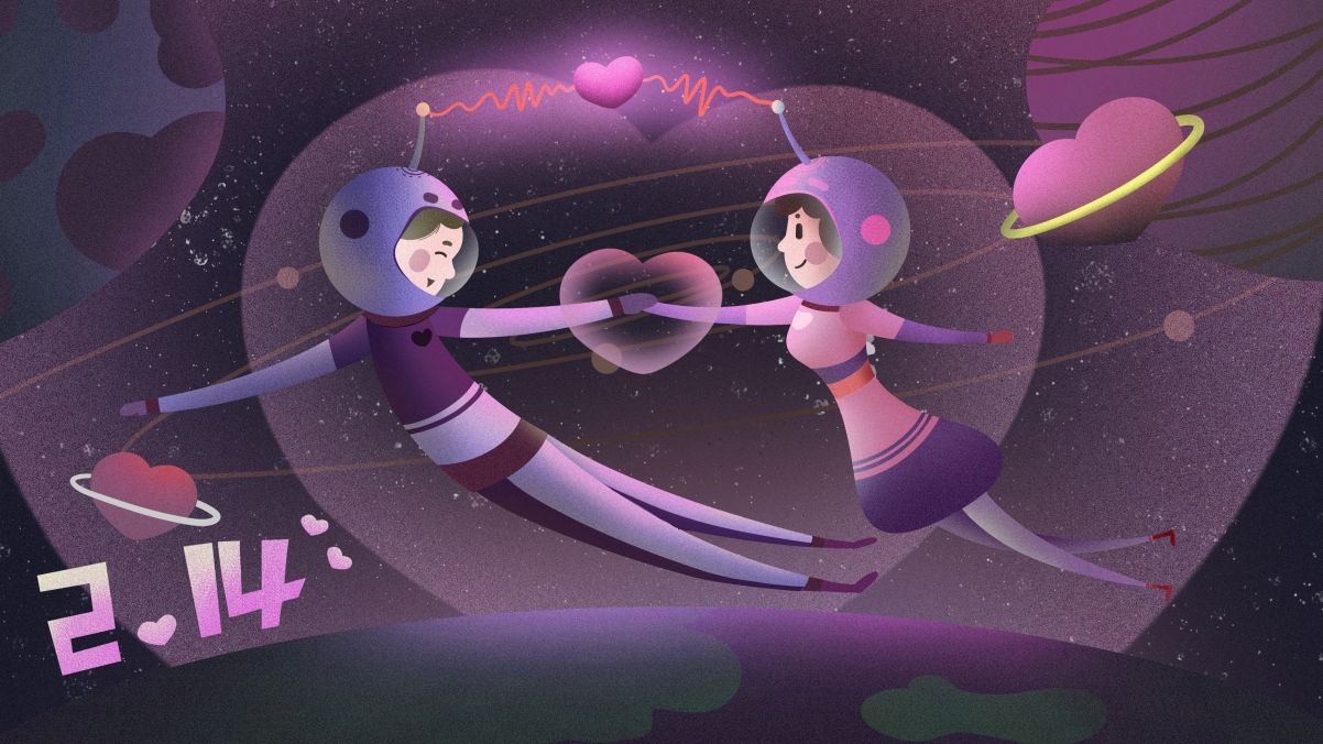 214 Space Valentine 4k Wallpaper